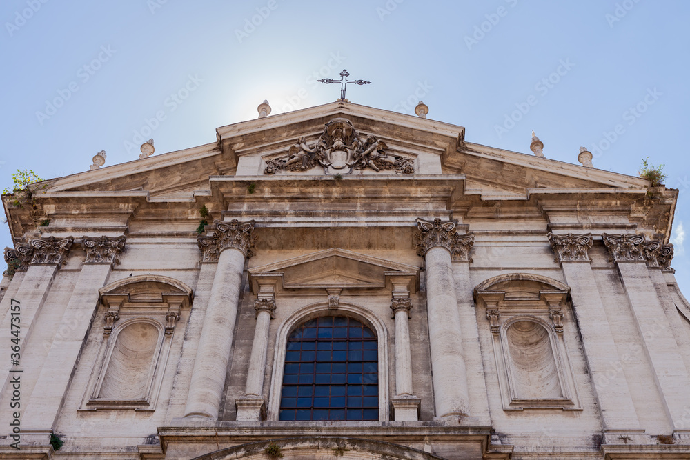 ROME, ITALY - 2014 AUGUST 18. Church of St. Ignatius of Loyola at Campus Martius ,Italian Chiesa di Sant'Ignazio, is Roman Catholic titular church dedicated to Ignatius of Loyola.
