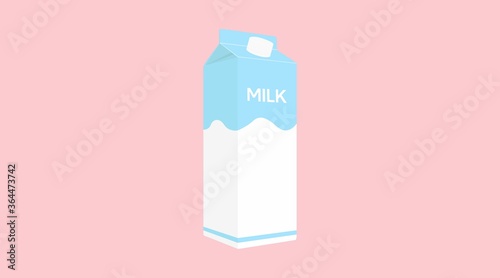 Vector Isolated Illustration of a Milk Box or Carton