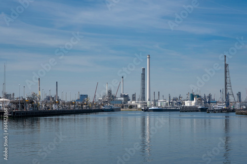 Industrial area in the Port of Rotterdam in The Netherlands