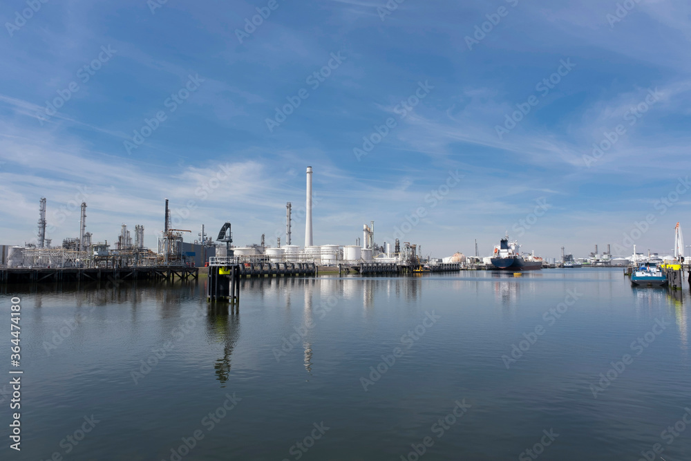 Industrial area in the Port of Rotterdam in The Netherlands.