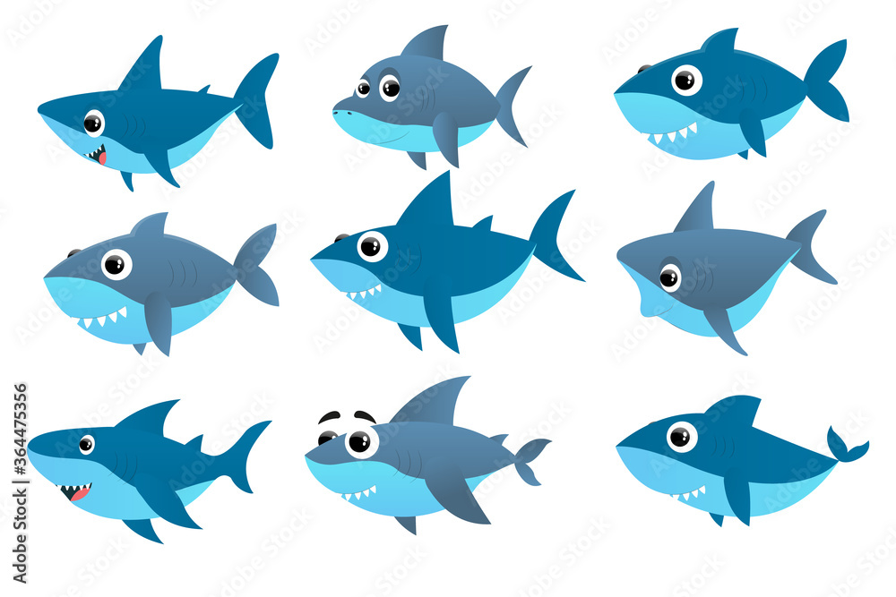 Toothy floating funny shark Toothy floating funny shark