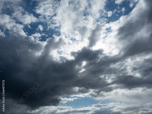 Dramatic clouds in the blue sky