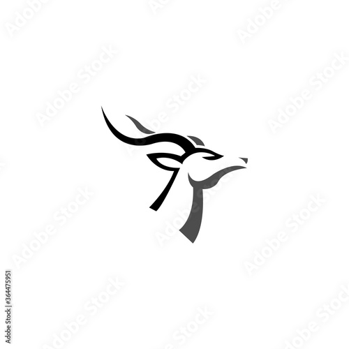 impala gazelle oryx logo icon vector illustration in trendy line art style