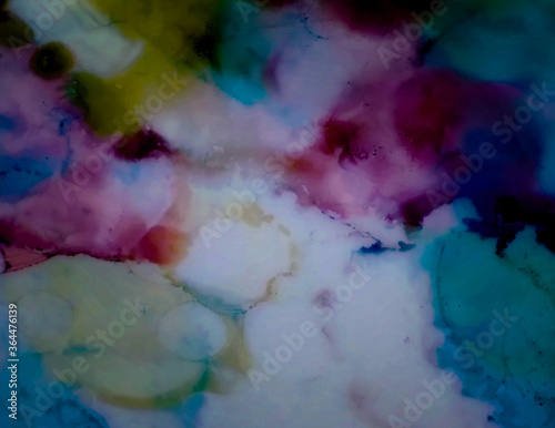 Alcohol Ink Floral Print. Floral Ink Style. 