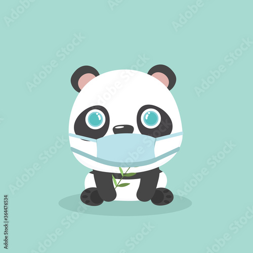 Face mask cartoon animal illustration.