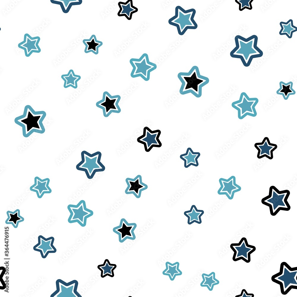 Fototapeta premium Light BLUE vector seamless layout with bright stars. Shining colored illustration with stars. Pattern for trendy fabric, wallpapers.