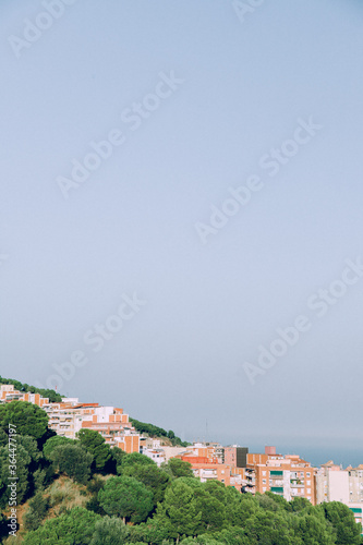 Blue Sky above City of Barcelona, Spain