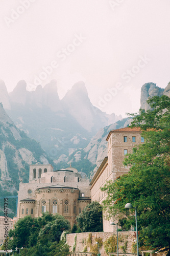 Old European Monastery at Montserrat Mountain