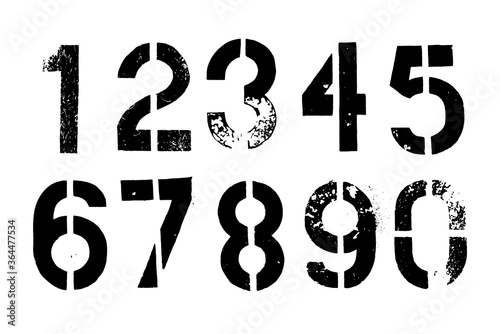 Grunge Dirty Numbers Vector Set