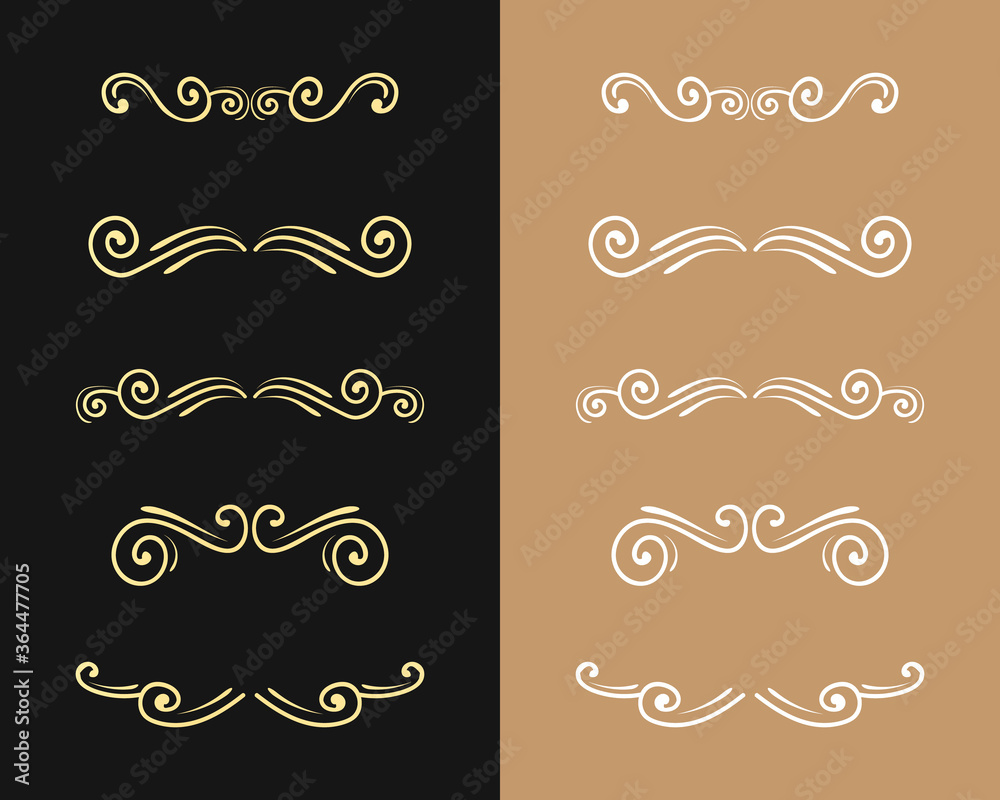 Luxury Gold vintage invitation filigree decoration vector set ...