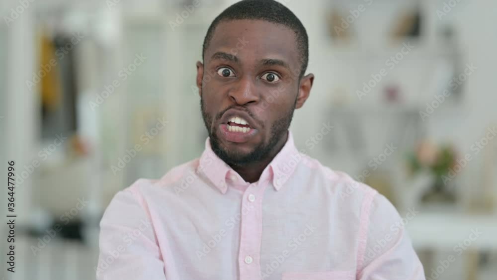 Portrait of Angry African Man Arguing, Fighting Portrait of Angry African Man Arguing, Fighting