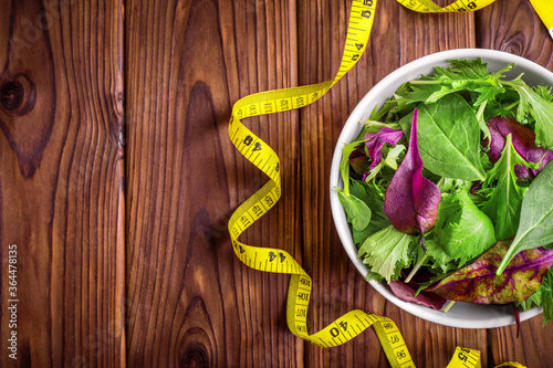 Healthy dieting leaves mix salad