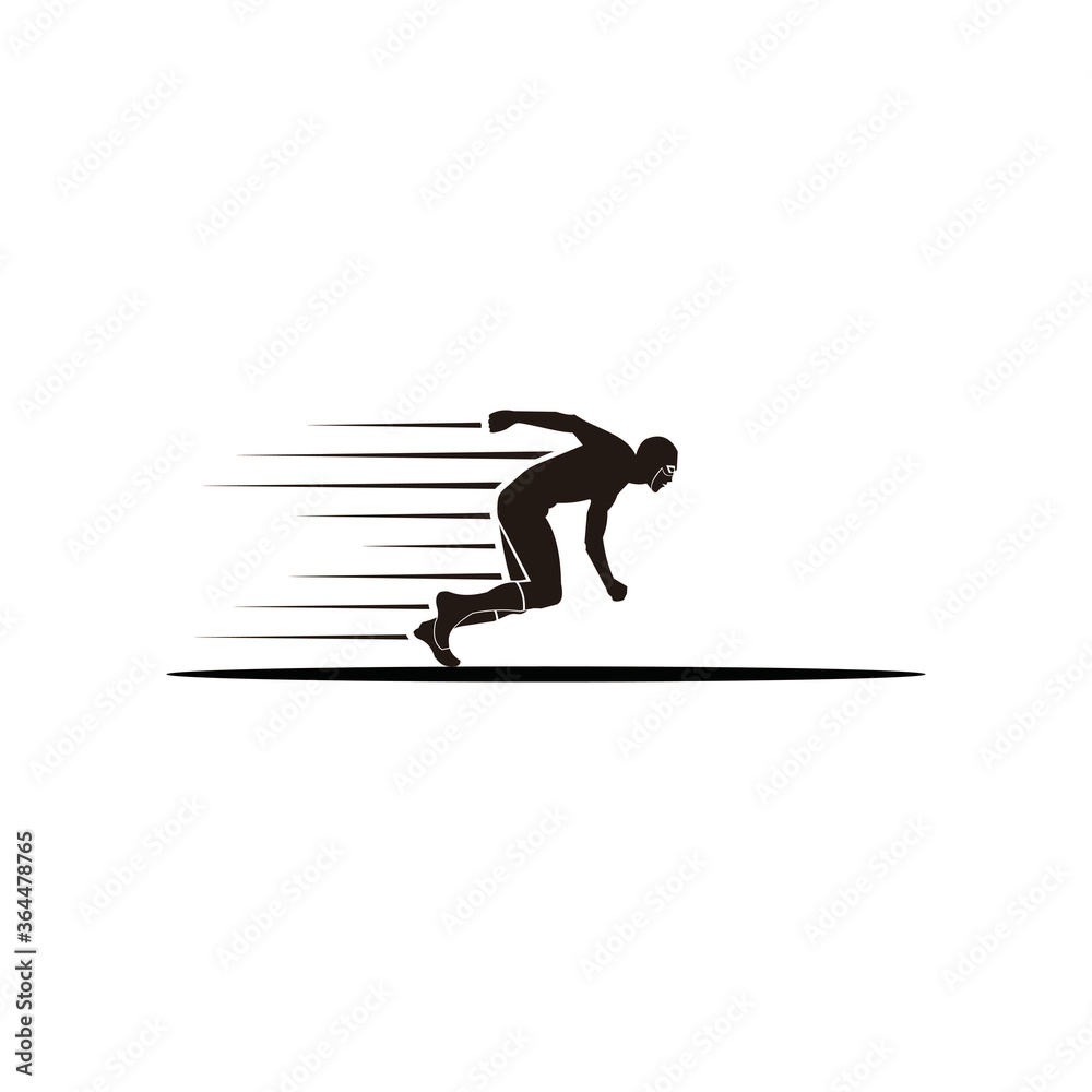 Fototapeta premium The human logo design symbol is faster running