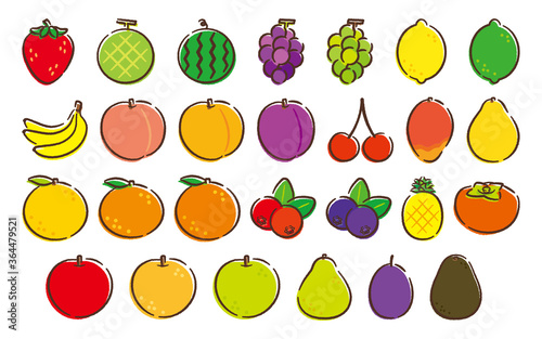 Hand drawn fruit set
