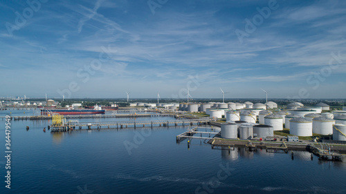 Industrial area in the Port of Rotterdam in The Netherlands. © Tjeerd