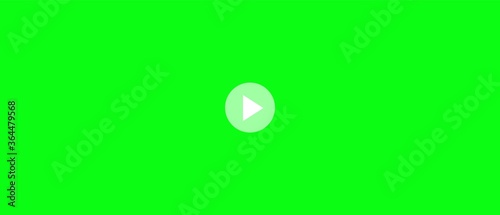Screen green movie template. Chromakey film with start symbol in center of screen special effect.