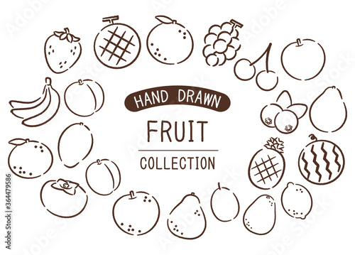 Hand drawn fruit collection