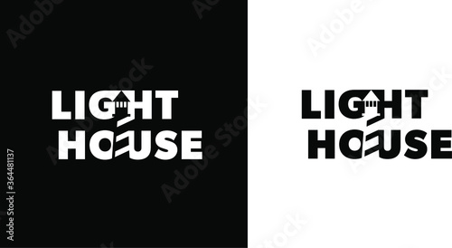 lighthouse logo template design vector