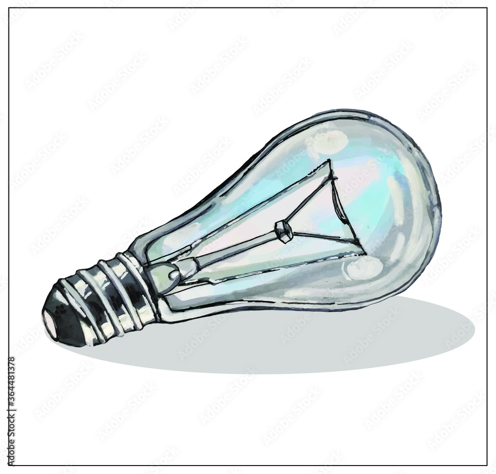 Lamp. Set of vector isolated image of a glass incandescent lamp. You can rotate, resize. Interior items. Lamp. Set of vector isolated image of a glass incandescent lamp. You can rotate, resize. Interior items.