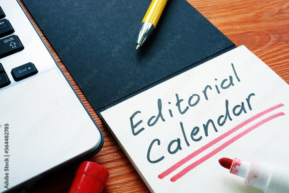 Editorial calendar or publishing schedule for content in the notebook.
