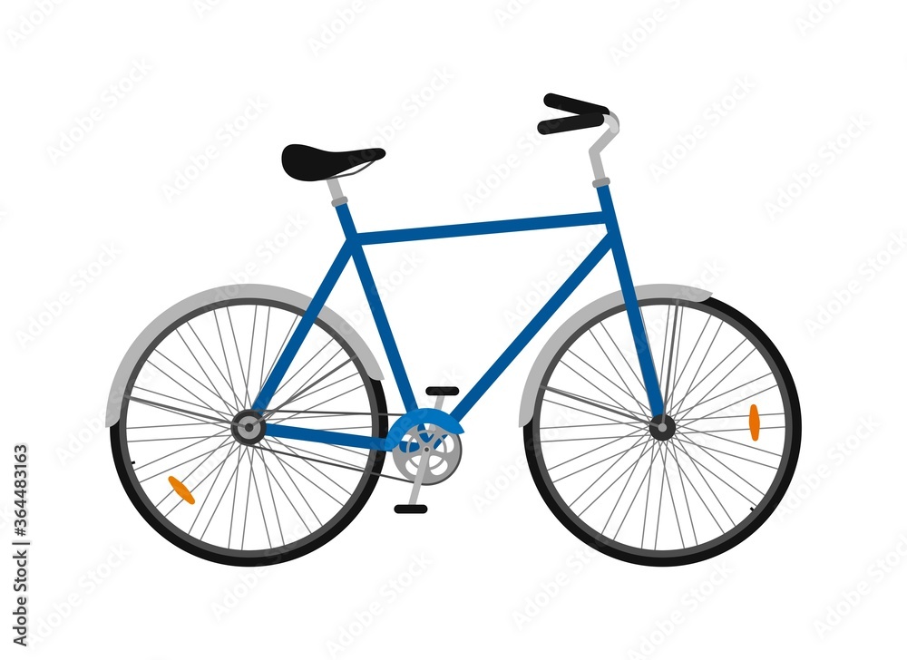 Obraz premium City bicycle isolated on white background, ecological sport transport bike. Vector illustration