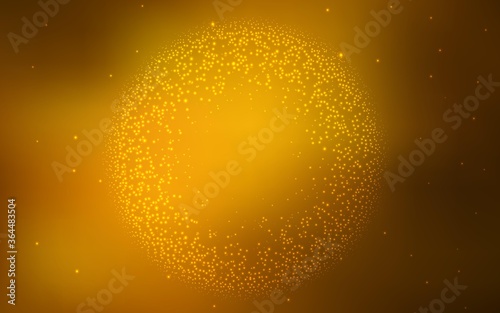 Dark Orange vector texture with milky way stars. Shining colored illustration with bright astronomical stars. Smart design for your business advert.