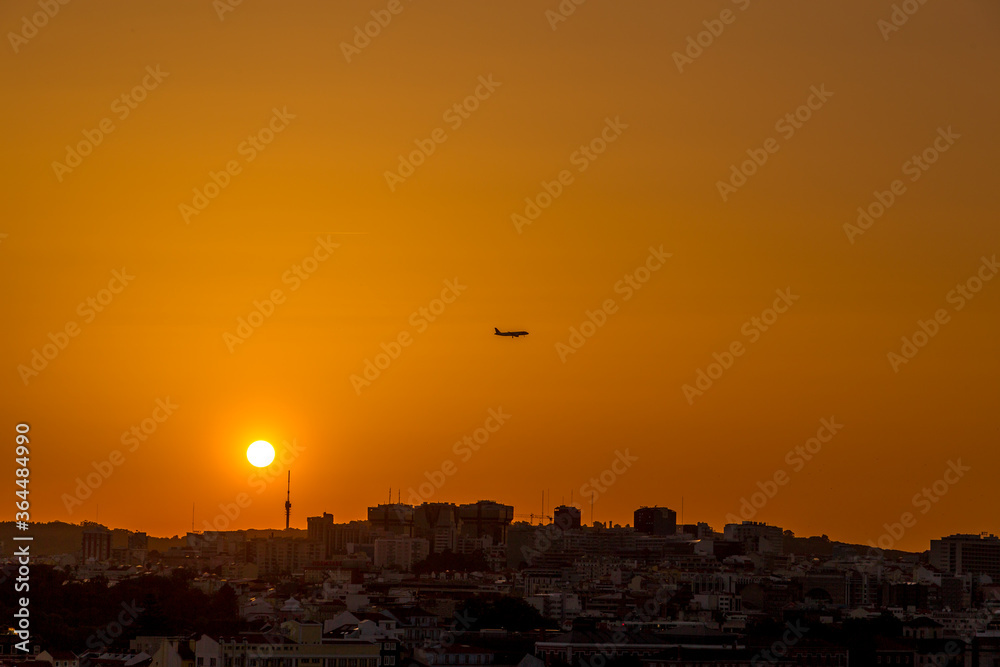 Lisboa Lisbon sunset, capital of Portugal 