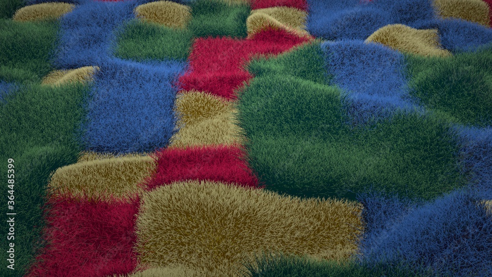 close up of wavy colorful surface. 3d rendering