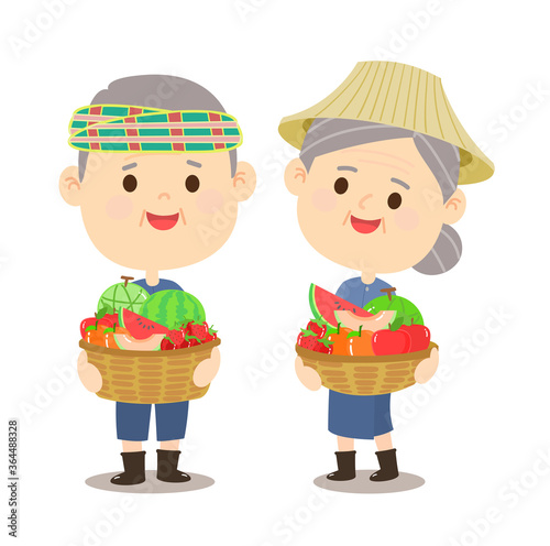 Cartoon  Thai Farmer 