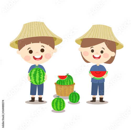 Cartoon  Thai Farmer 