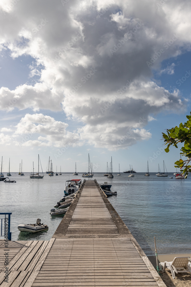 Obraz premium Jetty in Anses d-Arlet, Martinique, France