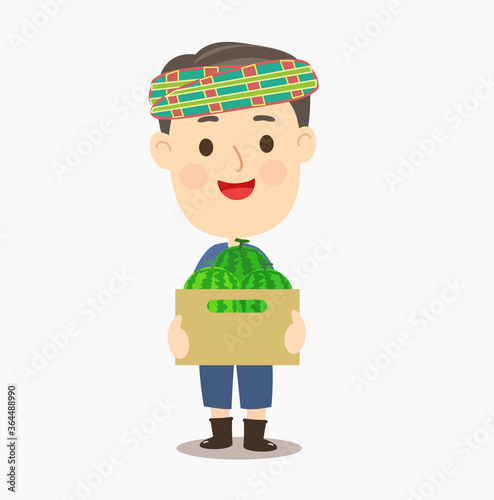 Cartoon  Thai Farmer 
