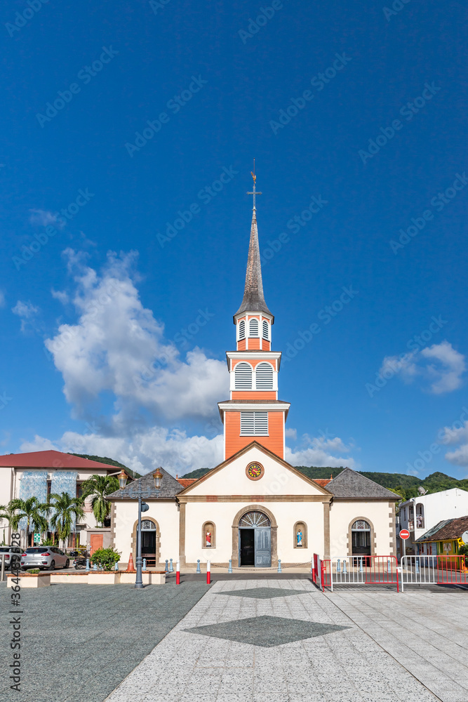 Naklejka premium St. Henry Catholic Church at the pier of Anses d’-Arlet, Martinique, France