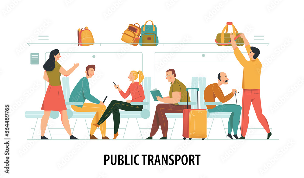 Naklejka premium Skład transportu publicznego