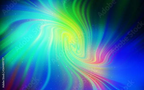 Light Blue, Green vector texture with milky way stars. Space stars on blurred abstract background with gradient. Best design for your ad, poster, banner.