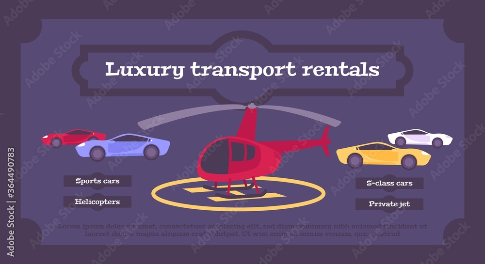 Luxury Transport Rental Flat Poster