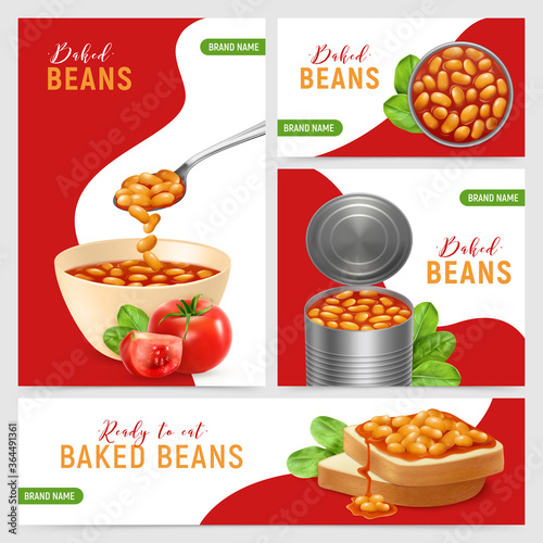 Realistic Baked Beans Banners