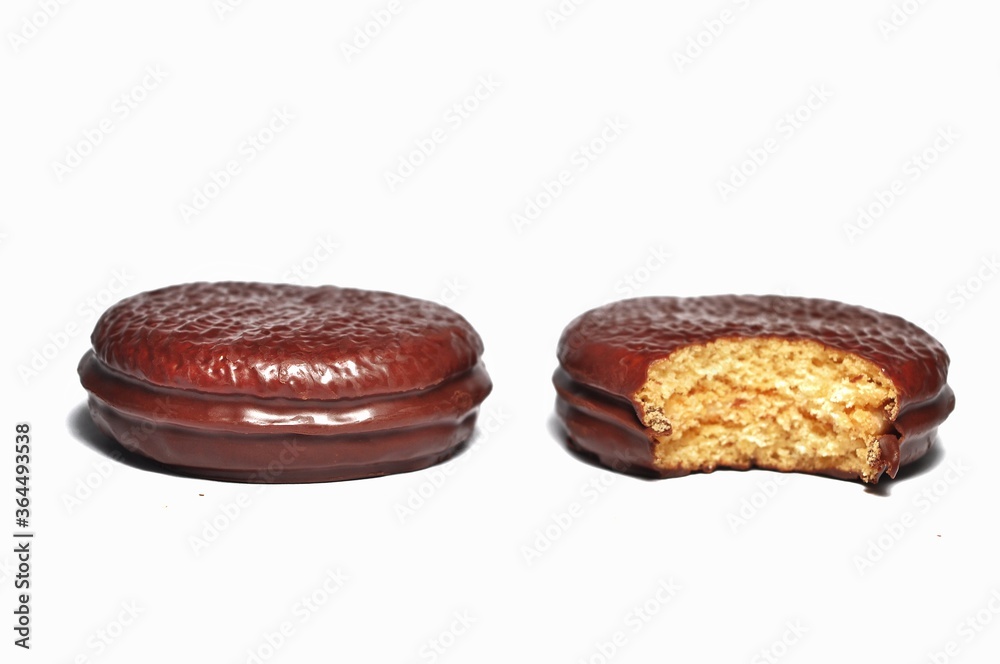 Choco pie isolated on white background Choco pie isolated on white background