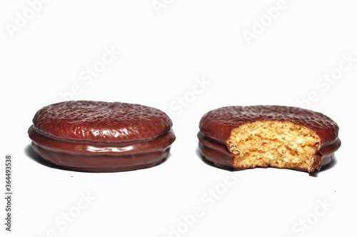 Choco pie isolated on white background