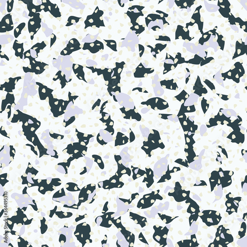 Terrazzo flooring vector seamless pattern. Texture of floor, composed of different kind of stone.