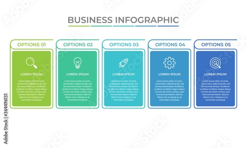 Presentation business infographic template with 5 options.