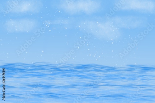 water splash on blue background