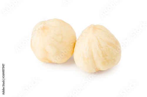 hazelnuts isolated on white background macro