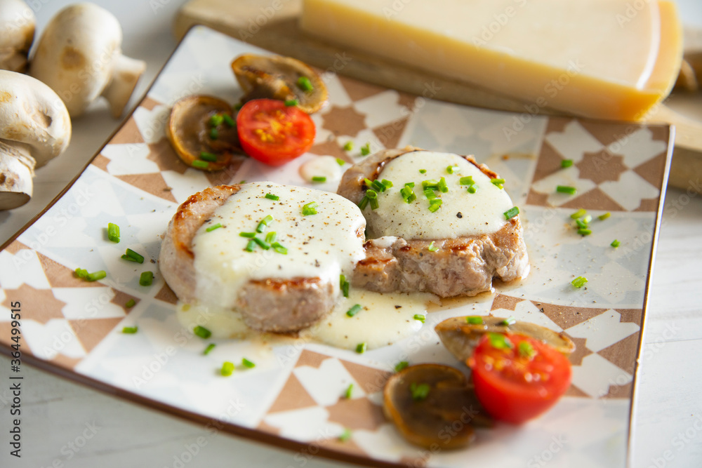 Premium pork sirloin with cheese cream Premium pork sirloin with cheese cream