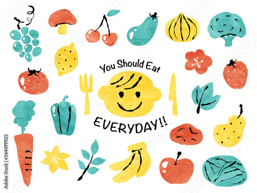 illustration of vegetables and fruits