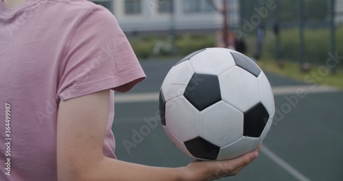 Girl practicing soccer skills and tricks © Kaponia Aliaksei