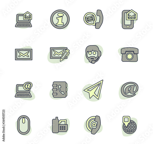 Contact us icons set