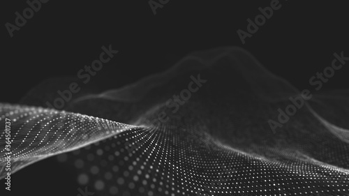 Abstract polygonal space low poly dark background with connecting dots and lines.