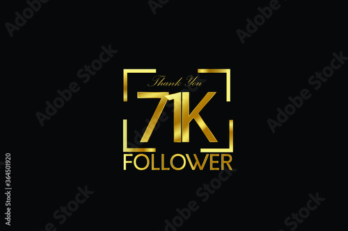 71K, 71.000 Follower Thank you Luxury Black Gold Cubicle style for internet, website, social media - Vector © @literallysleepy