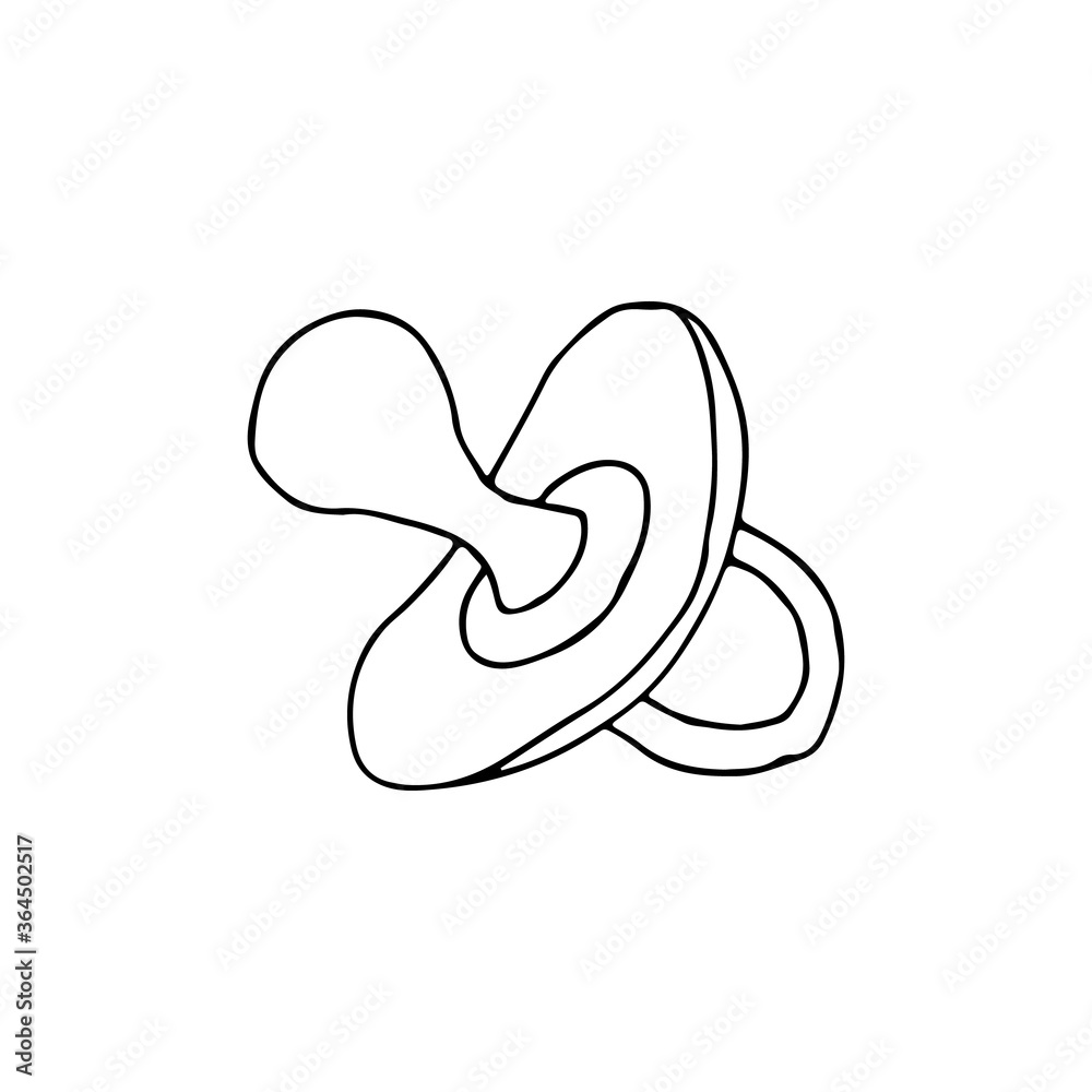 Doodle baby nipple icon in vector. Hand Drawn baby nipple icon in vector Doodle baby nipple icon in vector. Hand Drawn baby nipple icon in vector